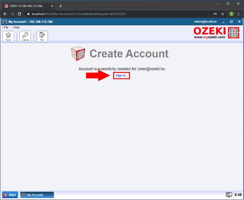 account created