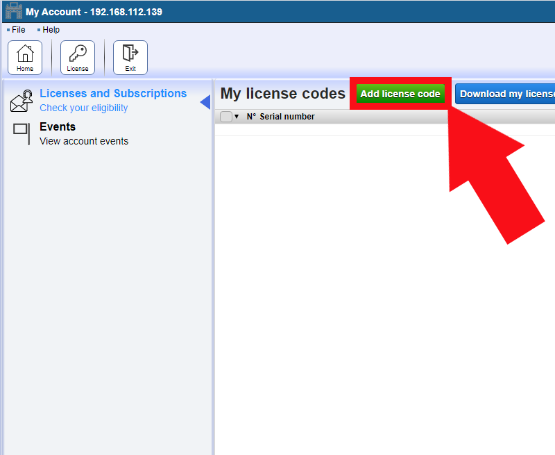 add license code
