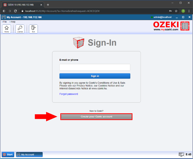 create a new account