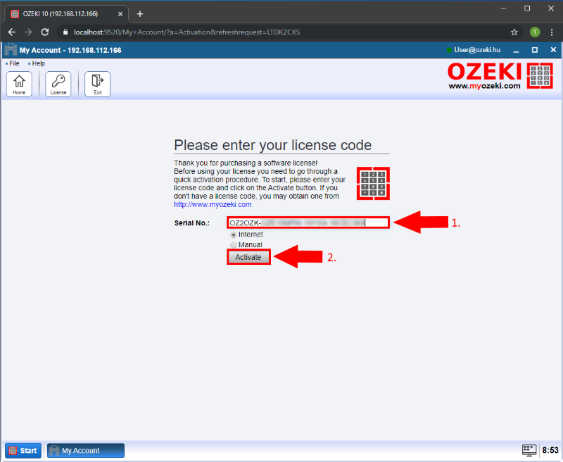 provide your serial number