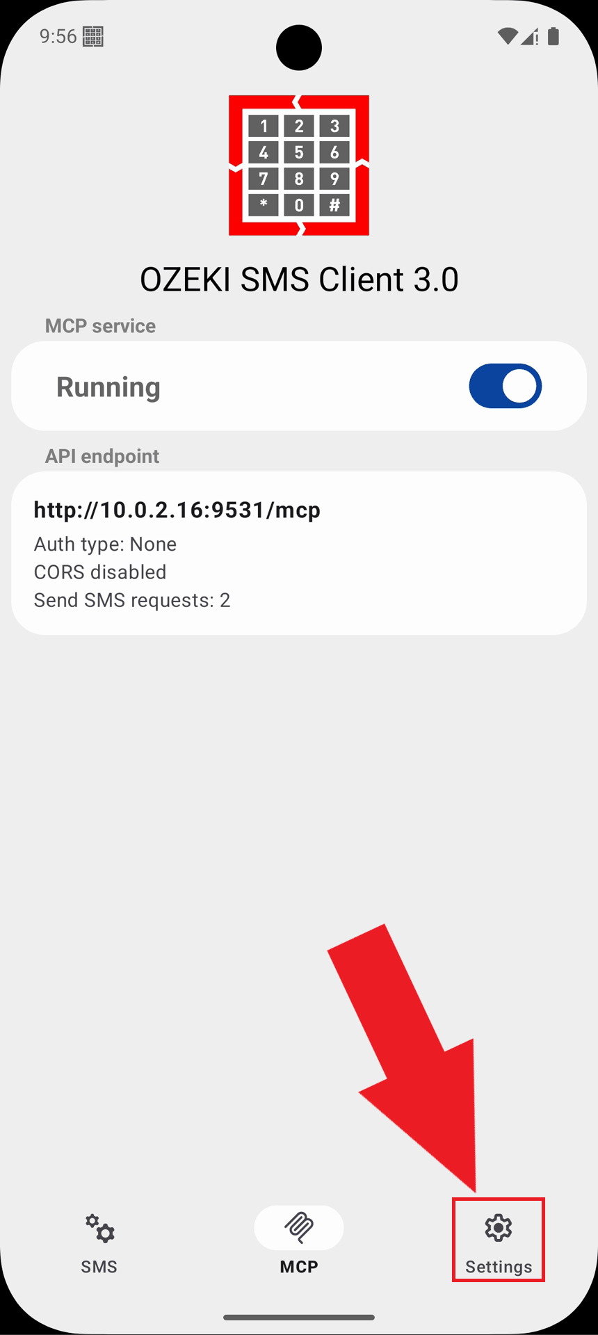 Open gateway settings