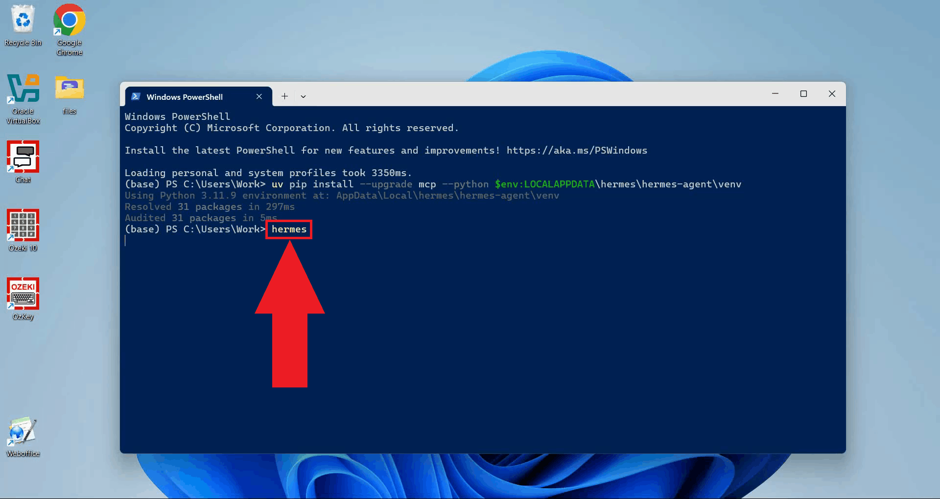 Launch Hermes Agent from terminal