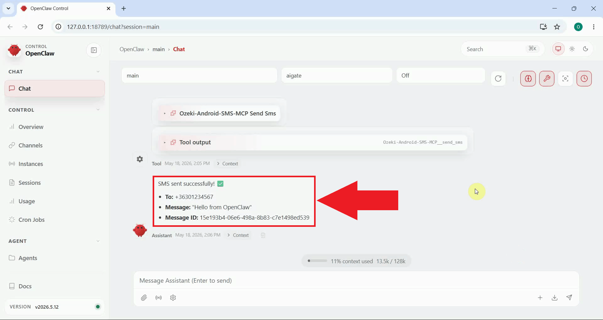 AI response with tool use