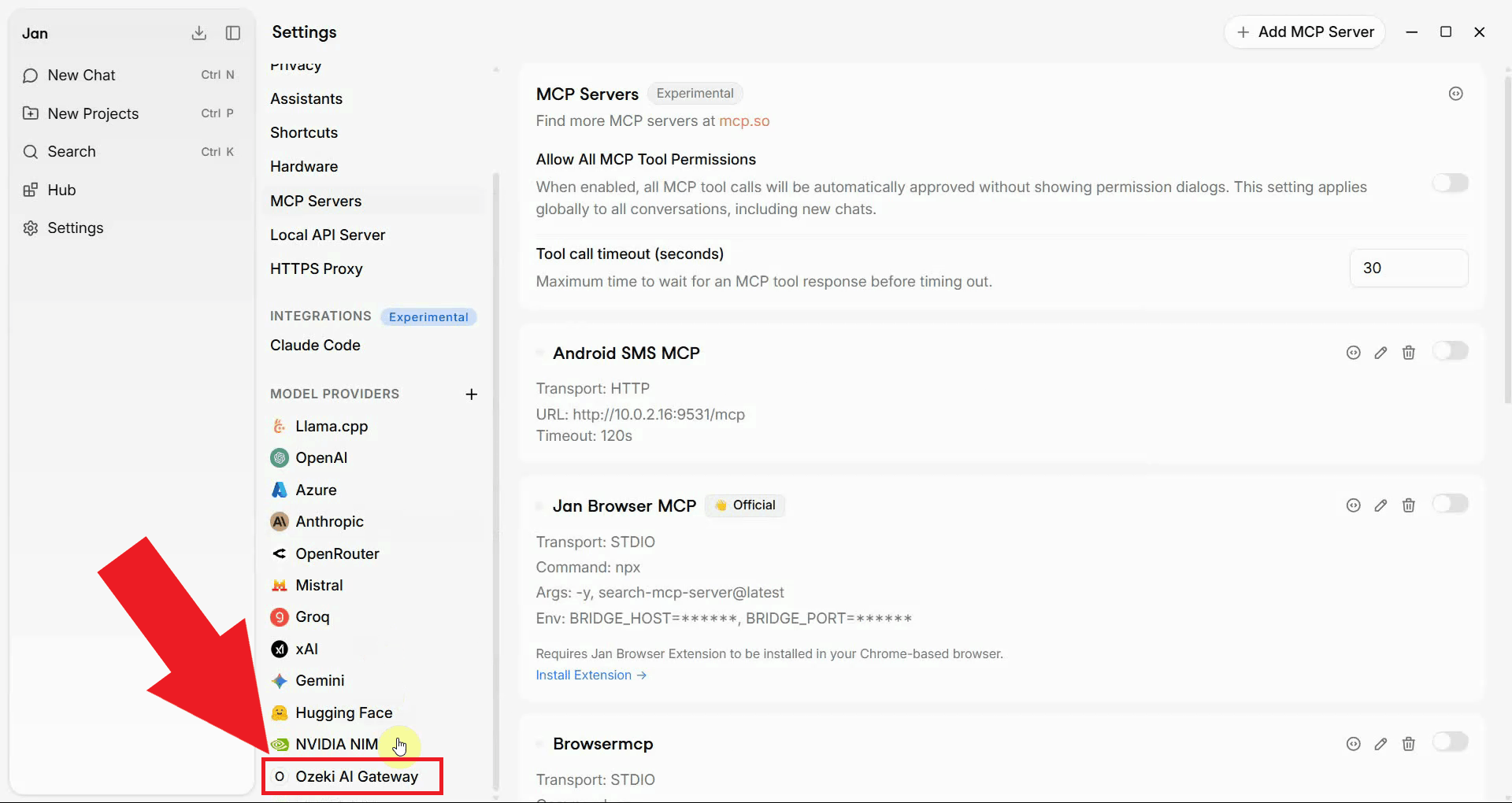 Open provider configuration