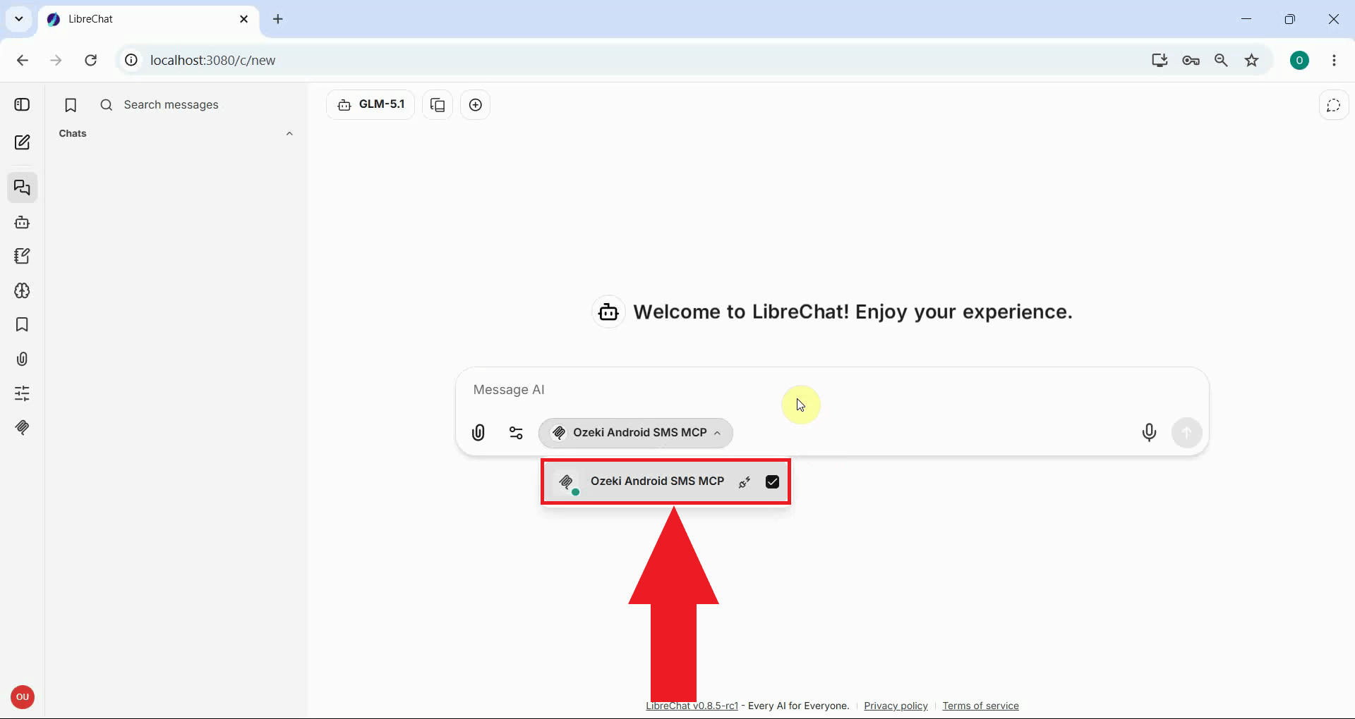 Verify Ozeki SMS MCP connection
