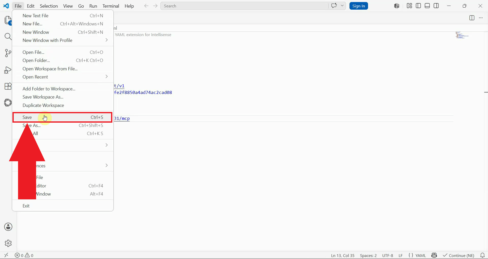 Save and close config